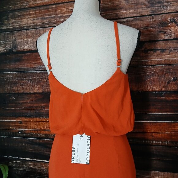 NWT Dress The Population XS Gracelyn Poppy High Slit Lined Zip Blouson - Picture 5 of 7